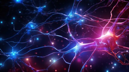 Fototapeta premium Microscopic View Of Interconnected Brain Neurons
