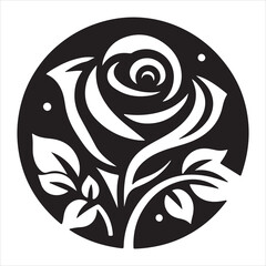 An outline of a rose blossom symbols Simple yet lovely rose flower design for wedding cards and invitations