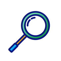 Magnifier search tool symbol, color and outline icon