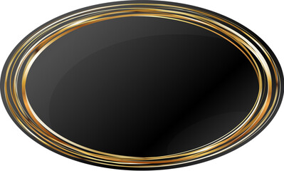 Oval frame of gold stripes with black center