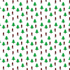  Hikers and trees repeating pattern