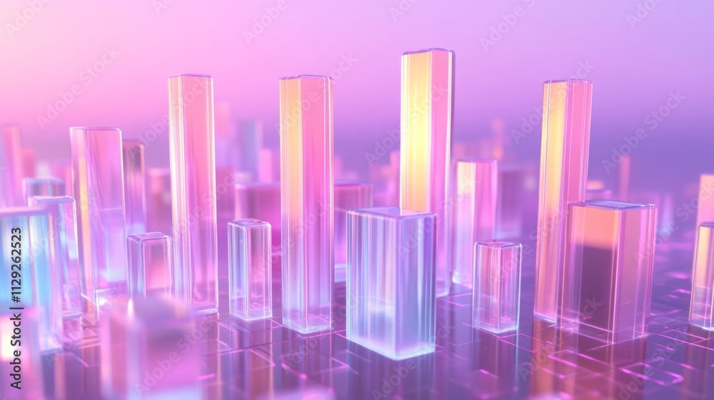 Aufkleber abstract colorful crystal-like structures in soft pastel tones
