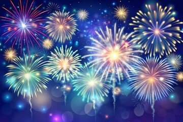 Fireworks background. New year celebration concept.