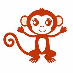 Playful Monkey Vector Design for Kids' Graphics.