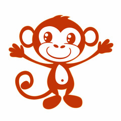 Playful Monkey Vector Design for Kids' Graphics.