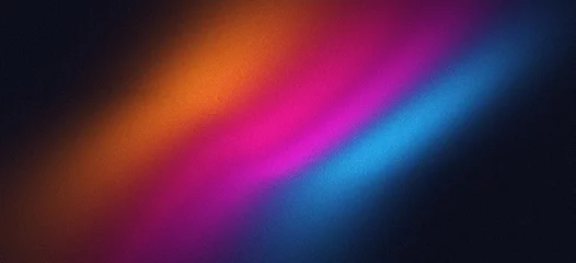 Gardinen Abstract grainy gradient background with blue purple orange pink black glowing color wave a dark backdrop noise texture perfect for banner poster or header cover design © sipon