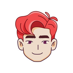 Vector Young Smiling Black Man Avatar Cartoon Illustration Isolated