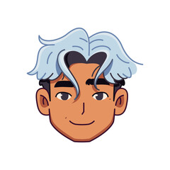 Vector Young Smiling Man Avatar Cartoon Illustration Isolated