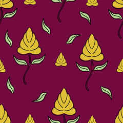 Seamless floral pattern, romantic ditsy print in delicate pastel colors. Cute botanical design of pretty small hand drawn flowers, tiny leaves, simple bouquets abstract. Vector illustration