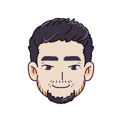 Vector Young Smiling Man Avatar Cartoon Illustration Isolated