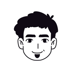 Vector Young Smiling Man Avatar Cartoon Illustration Isolated
