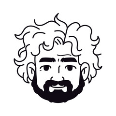 Vector Old Smiling Man Avatar Beard Cartoon Illustration Isolated