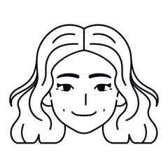Vector Young Smiling Woman Avatar Cartoon Illustration Isolated