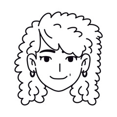 Vector Young Smiling Black Woman Avatar Cartoon Illustration Isolated