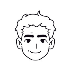 Vector Young Smiling Man Avatar Cartoon Illustration Isolated