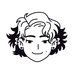 Vector Young Smiling Woman Avatar Cartoon Illustration Isolated