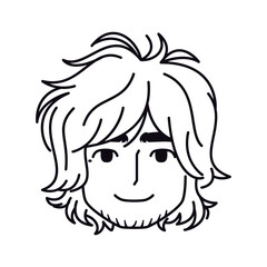 Vector Young Smiling Man Avatar Cartoon Illustration Isolated