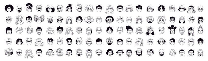 Vector Different People Avatar Cartoon Icons Set Illustration Isolated