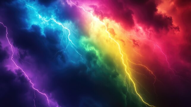 Rainbow Lightning Sky
