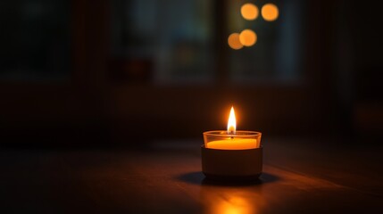 flame burning in a dark room