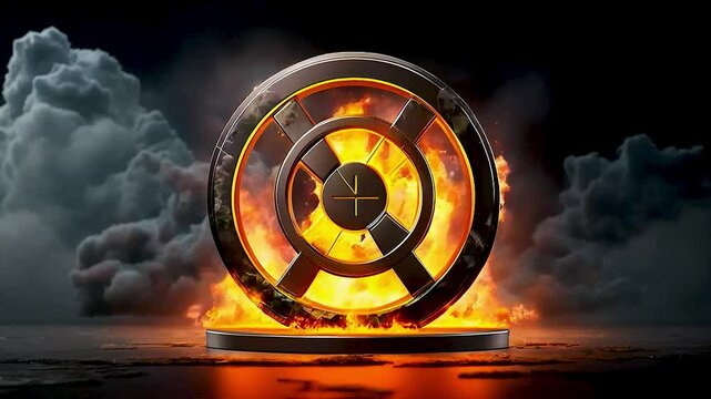 a wheel  on  fire