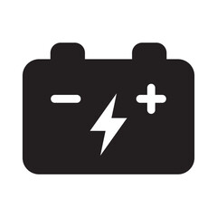 Car battery icon. Car accumulator icon. Auto battery symbol.