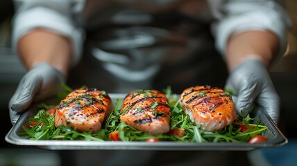 Restaurant healthy food delivery in take away boxes for daily nutrition