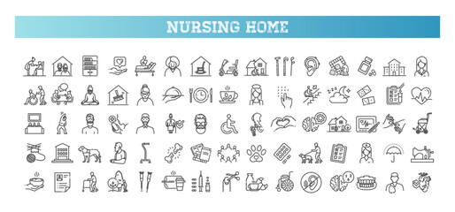 Nursing Home icon. Senior Housing, Long Term Care, Healthcare Services