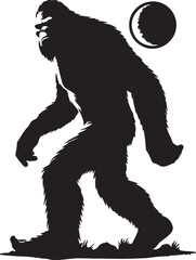Fototapeta premium Free Vector Bigfoot silhouettes Vector and Flat design bigfoot silhouette