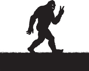 Free Vector Bigfoot silhouettes Vector and Flat design bigfoot silhouette