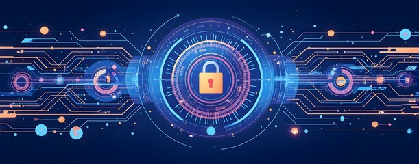 Obraz premium Digital Fortress: Cybersecurity's intricate network safeguarding data. A visual representation of online protection.
