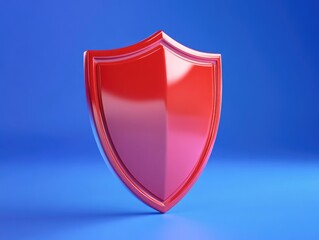 Red Shield Blue Background