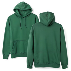  Blank  green hoodie for mock up template, front  view isolated 