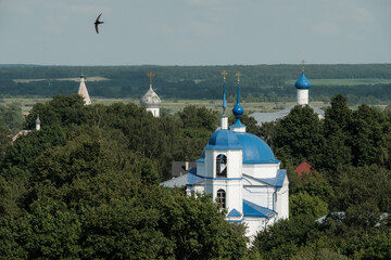 View from above on the temple in Pereslavl-Zalessky