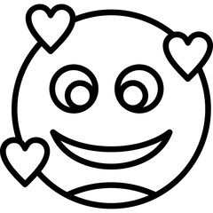 Smiling Face with Hearts Icon