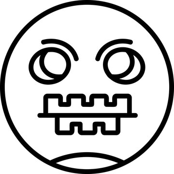 Zipper-Mouth Face Icon