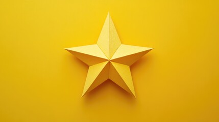 Obraz premium Paper Star on Yellow Background