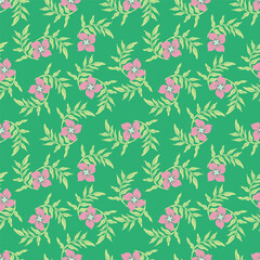 Flowers seamless pattern. vector illustration. Abstract flowers, floral vector with leaves