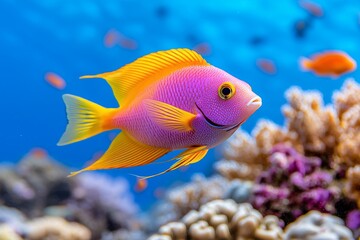 Naklejka premium A gorgeous, vibrant coral reef in a tropical ocean.