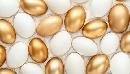Pattern of golden fried eggs with textured whites playful food design on a neutral backdrop perfect for culinary visuals