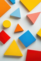Colorful Shapes on White Surface