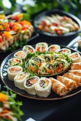 Variety of foods on table