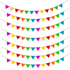bunting, flag, party, birthday, pattern, vector, banner, decoration, celebration, holiday, design, colorful, illustration, festival, garland, carnival, celebrate, triangle, event, hanging, pennant, vi