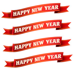 New year, ribbon, banner, vector, label, set, illustration, sign, design, tag, icon, web, symbol, sale, element, template, business, decoration, paper, flag, red, collection, vintage, christmas, arrow