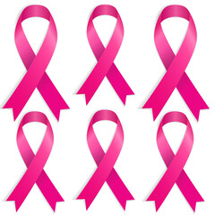 pink ribbon isolated on white