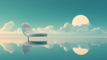 Social media solitude: a quiet digital retreat. Horizon. Illustration
