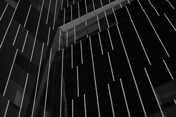 Modern black building architecture abstract background