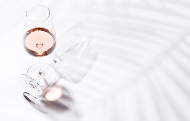 A glass of rose wine