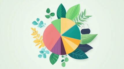 Naklejka premium wealth accumulation through nature flat design top view growth theme cartoon drawing Triadic Color Scheme 