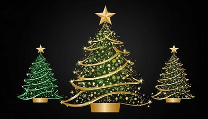 Christmas Tree With Baubles And Blurred Shiny Lights